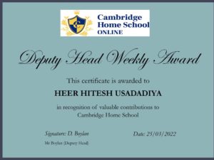 Certificate of appreciation